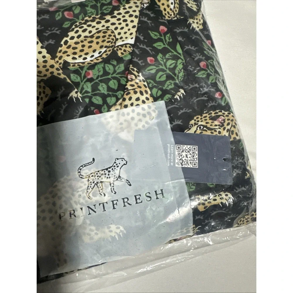NWT $168 Printfresh [ Medium ] 100% Organic Cotton Long PJ Set Tiger Queen T2208
